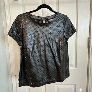 Faux leather top